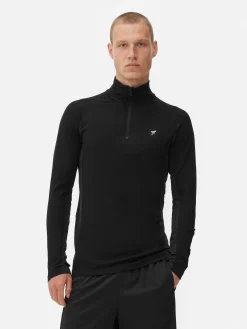 Haut De Sport à Manches Longues Et Col Zippé