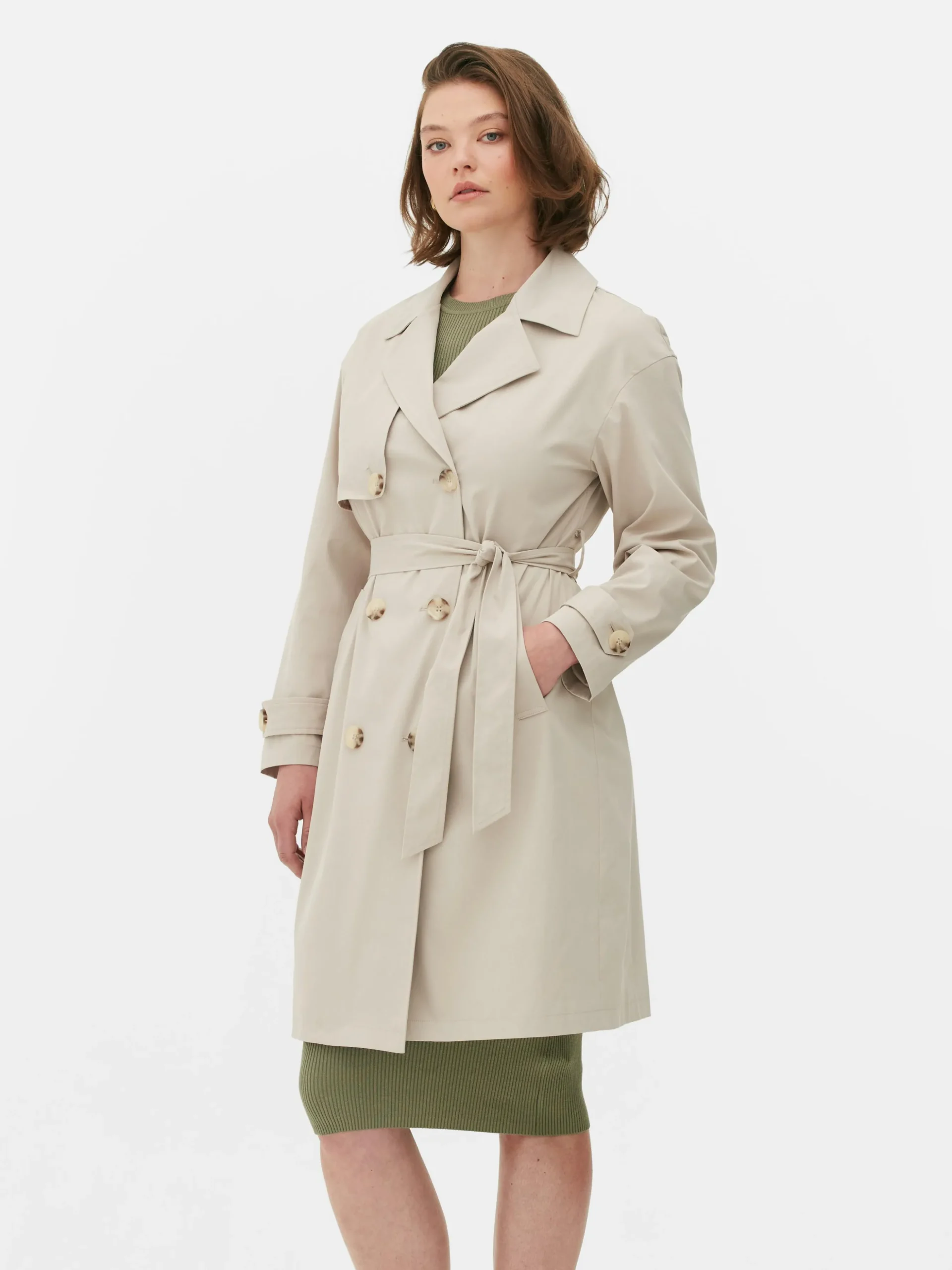 Imperméable à Double Boutonnage Et Ceinture