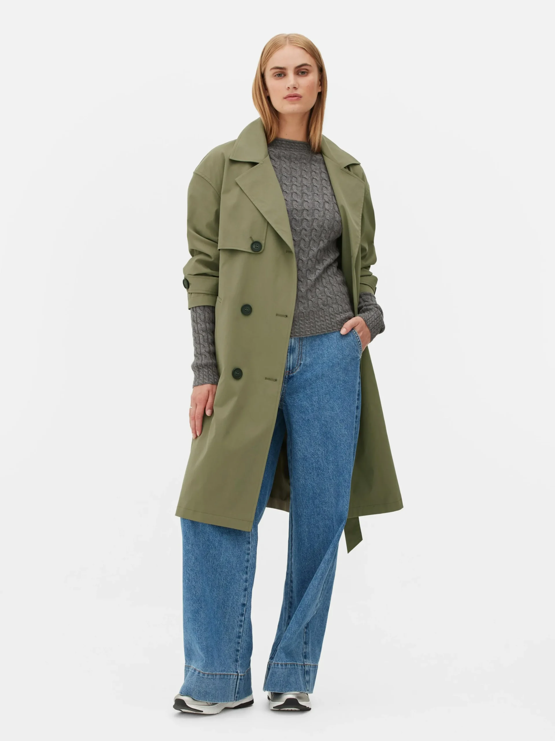 Imperméable à Double Boutonnage Et Ceinture