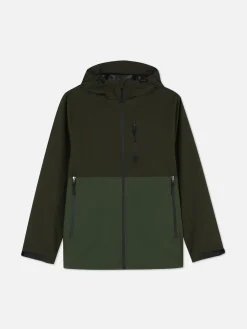Imperméable Color Block à Poches Multiples