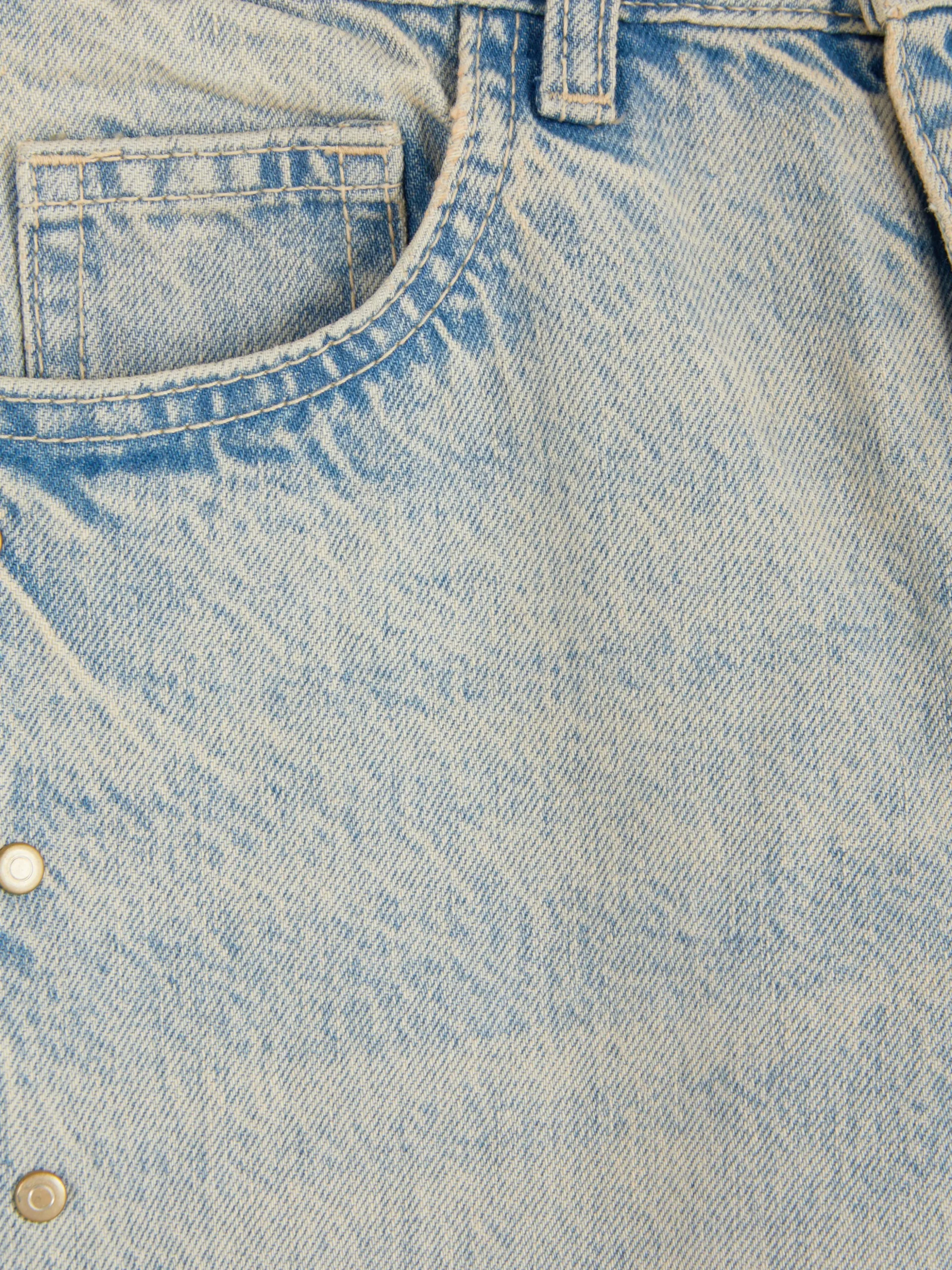 Jean Denim à Effet Vieilli Et Clous