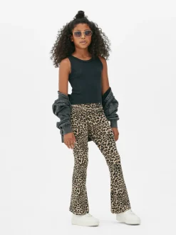 Legging évasé à Imprimé Léopard