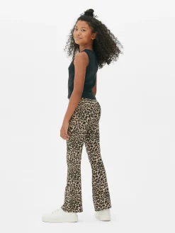 Legging évasé à Imprimé Léopard