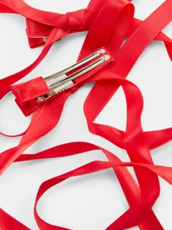 Lot De 2 Barrettes Ornées D'un Nœud Long
