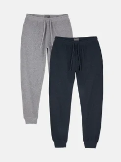 Lot De 2 Bas De Pyjama Resserrés Aux Chevilles à Texture Gaufrée