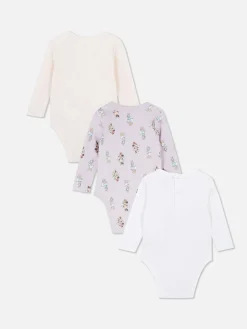Lot De 3 Bodys à Manches Longues Disney Minnie Mouse Et Ses Amis