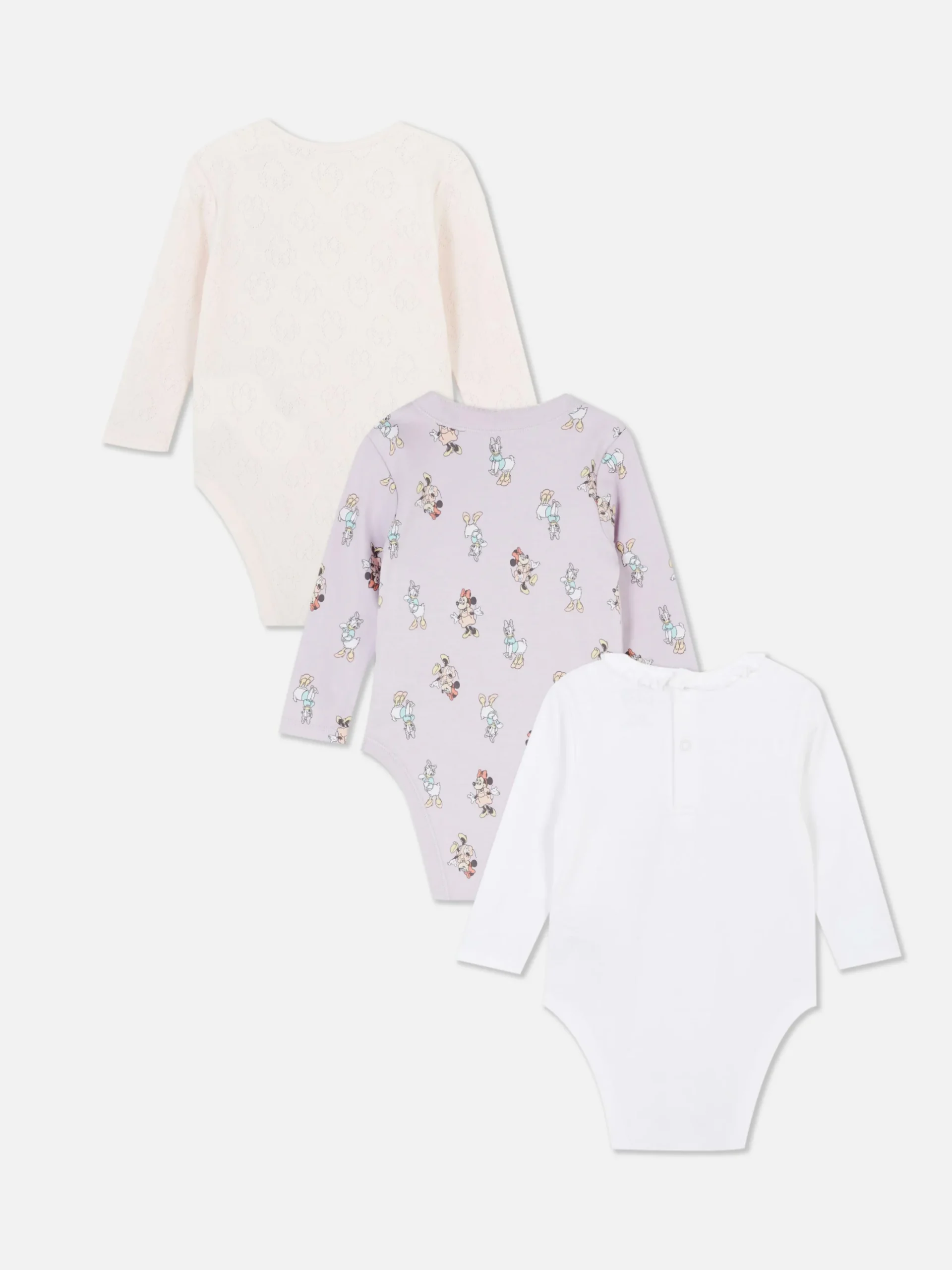 Lot De 3 Bodys à Manches Longues Disney Minnie Mouse Et Ses Amis