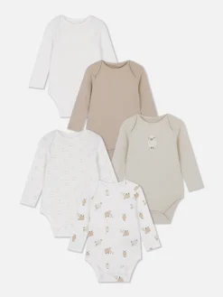 Lot De 5 Bodys à Manches Longues à Motif Mouton