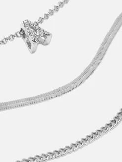 Lot De 3 Bracelets à Initiale Et Strass