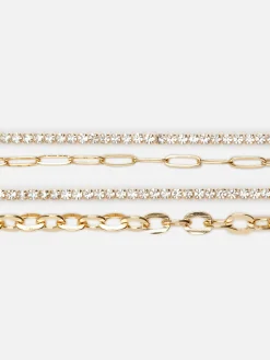 Lot De 4 Bracelets Chaîne à Strass