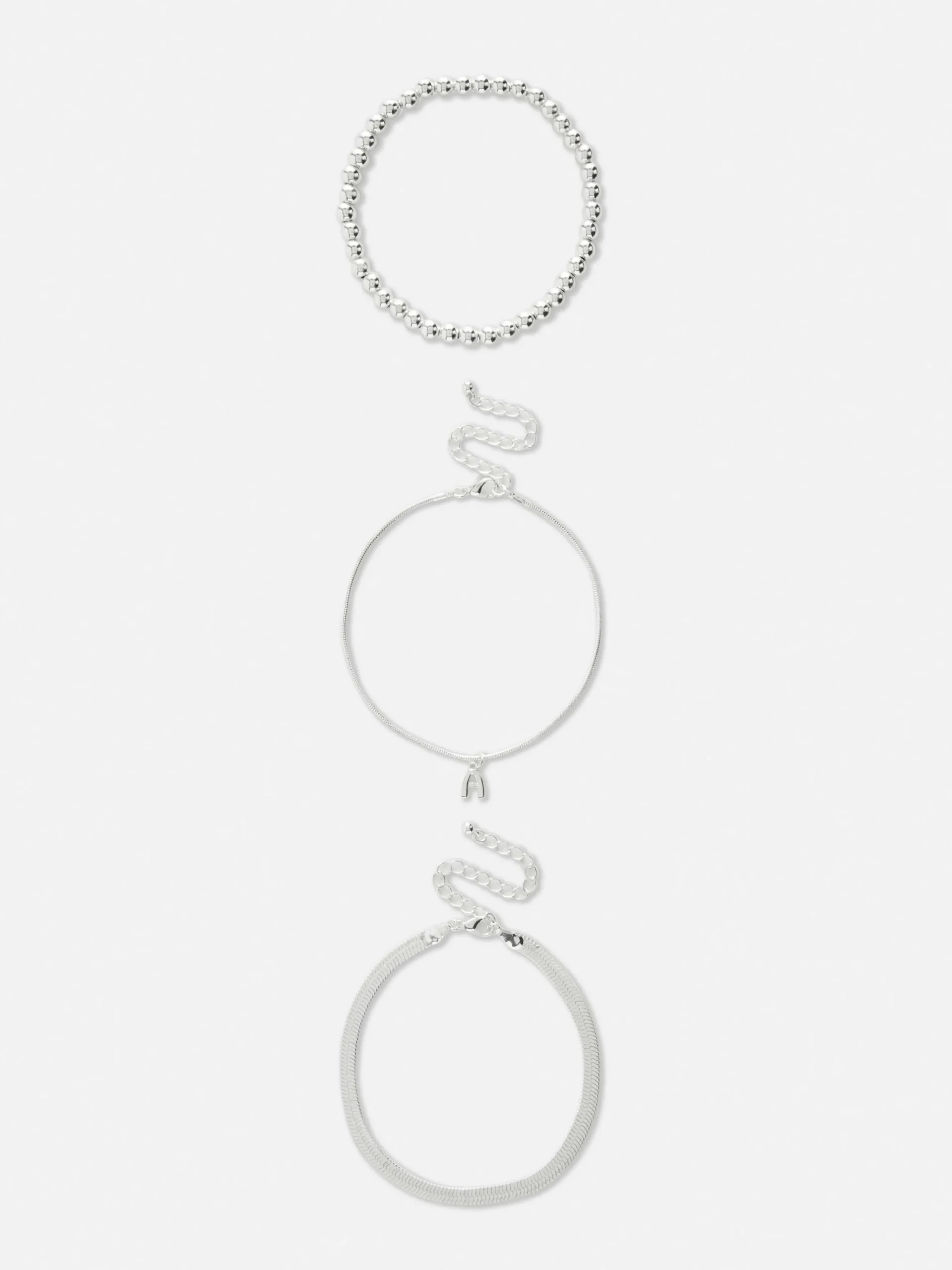 Lot De 3 Chaînes De Cheville Infinité Et Initiale