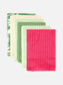Lot De 5 Chiffons De Ménage Côtelés