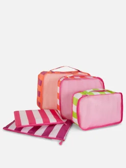 Lot De 5 Cubes De Rangement à Rayures