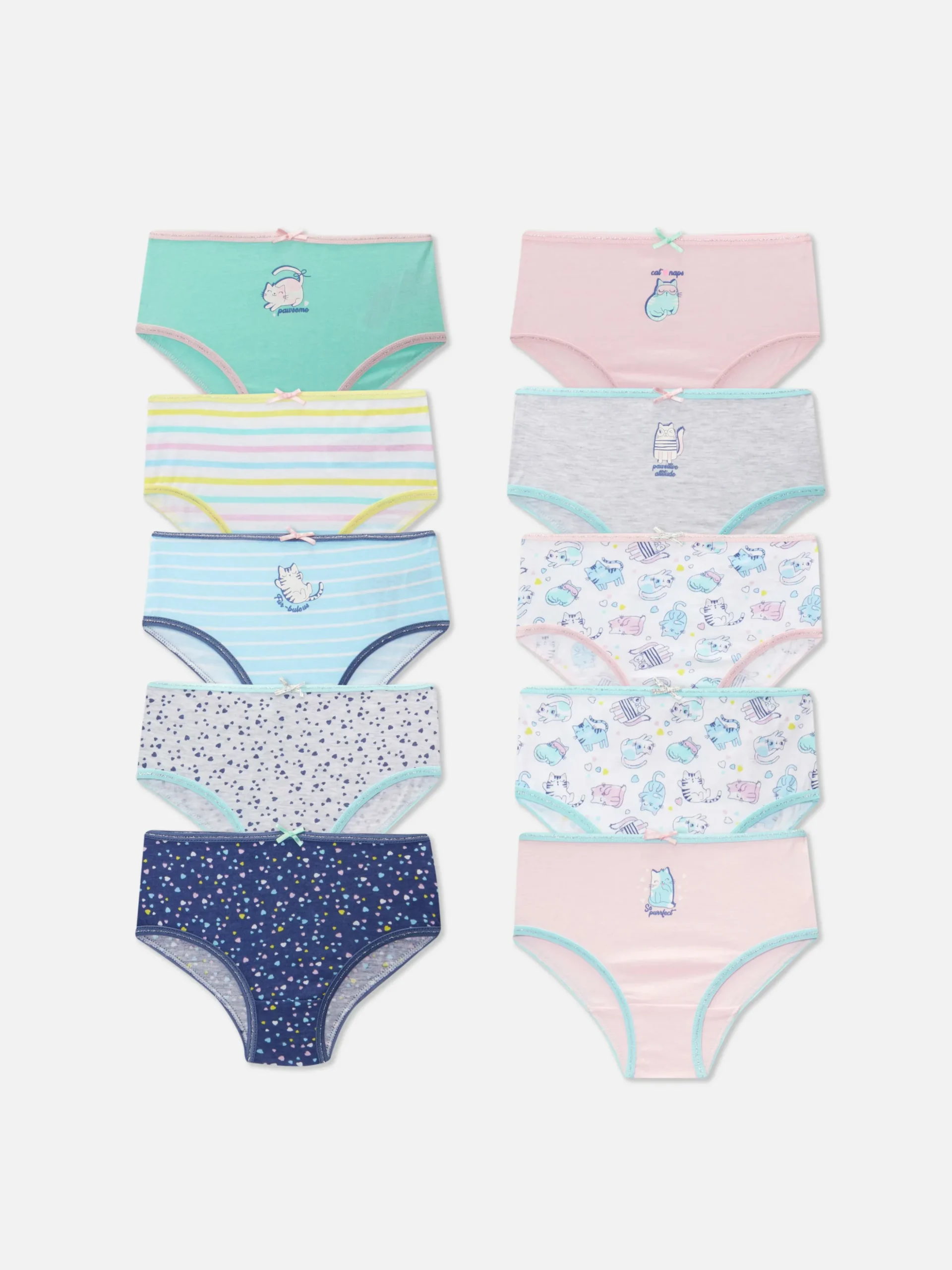 Lot De 10 Culottes à Imprimés Chat Variés