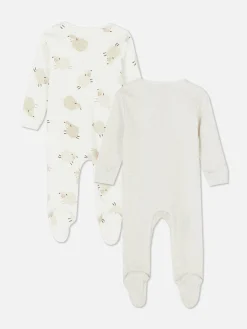 Lot De 2 Grenouillères Zippées à Motif Mouton