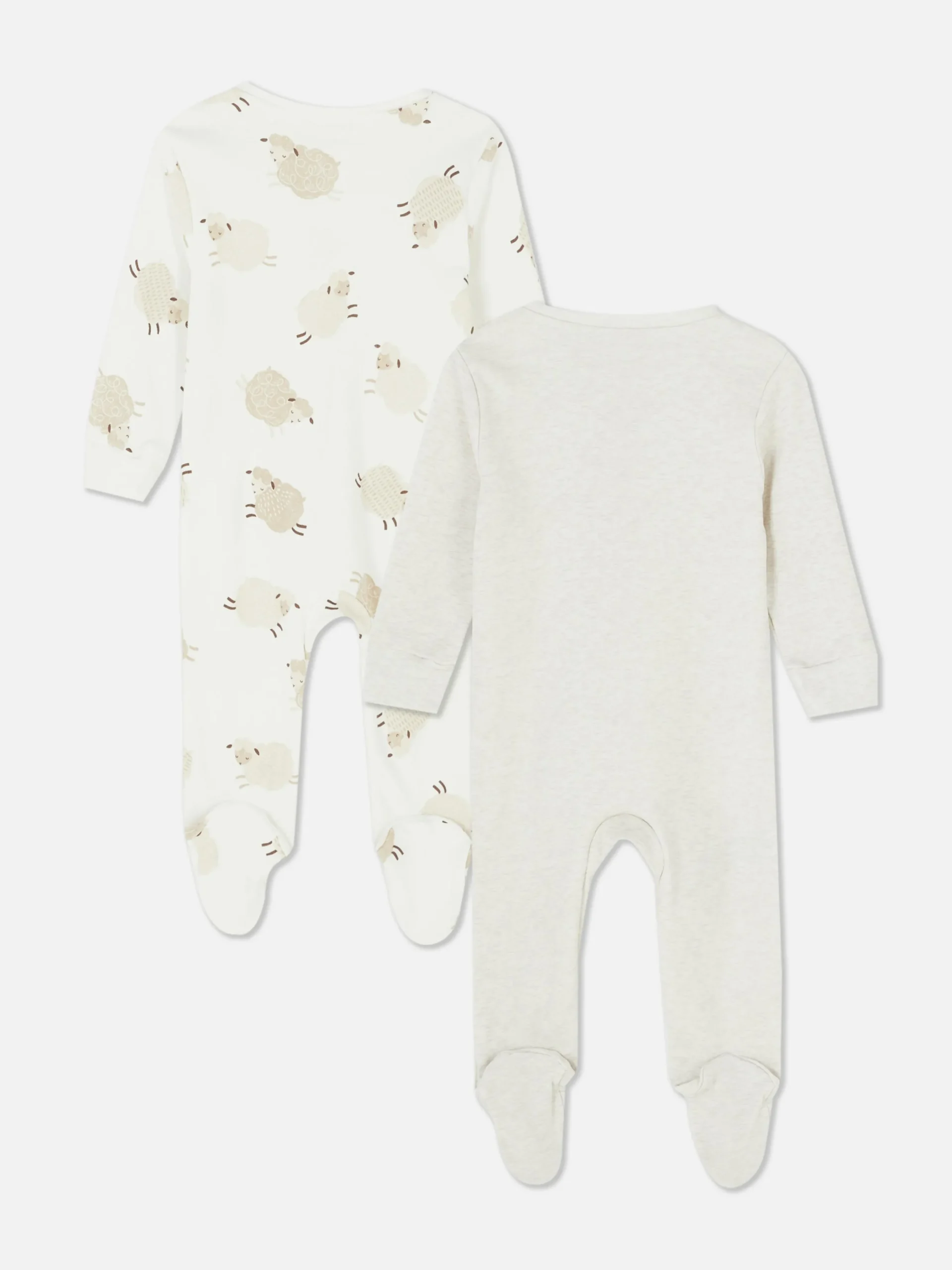 Lot De 2 Grenouillères Zippées à Motif Mouton