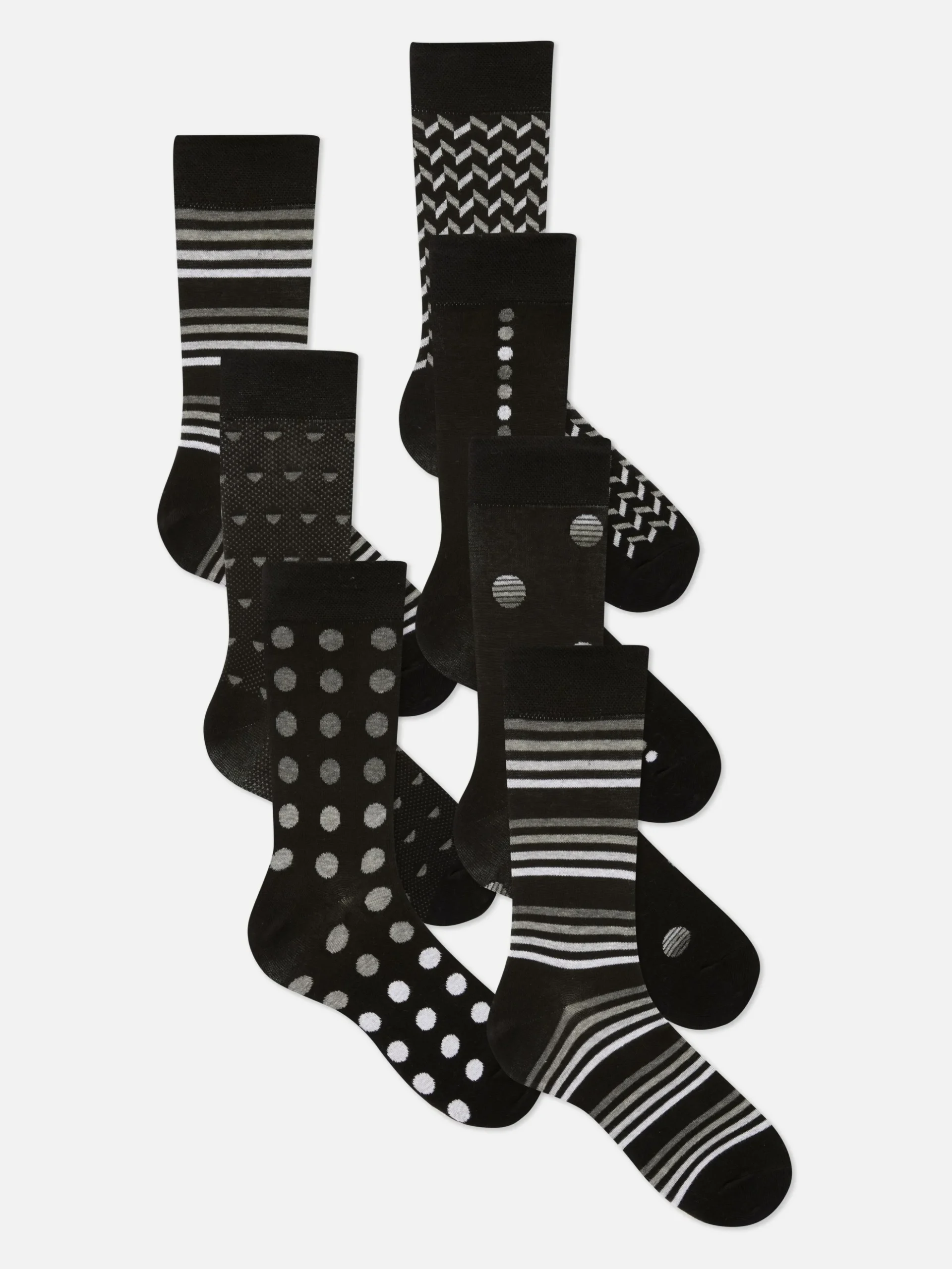 Lot De 7 Paires De Chaussettes à Motifs Variés