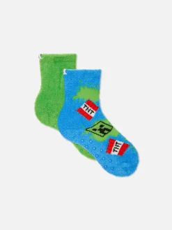Lot De 2 Paires De Chaussettes Douces Minecraft