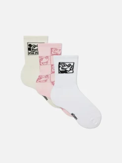 Lot De 3 Paires De Chaussettes Disney Mickey Mouse X Keith Haring