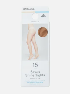 Lot De 5 Paires De Collants Brillants 15 Deniers