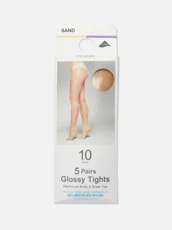 Lot De 5 Paires De Collants Brillants 10 Deniers