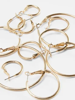 Lot De 6 Paires De Créoles De Tailles Variées