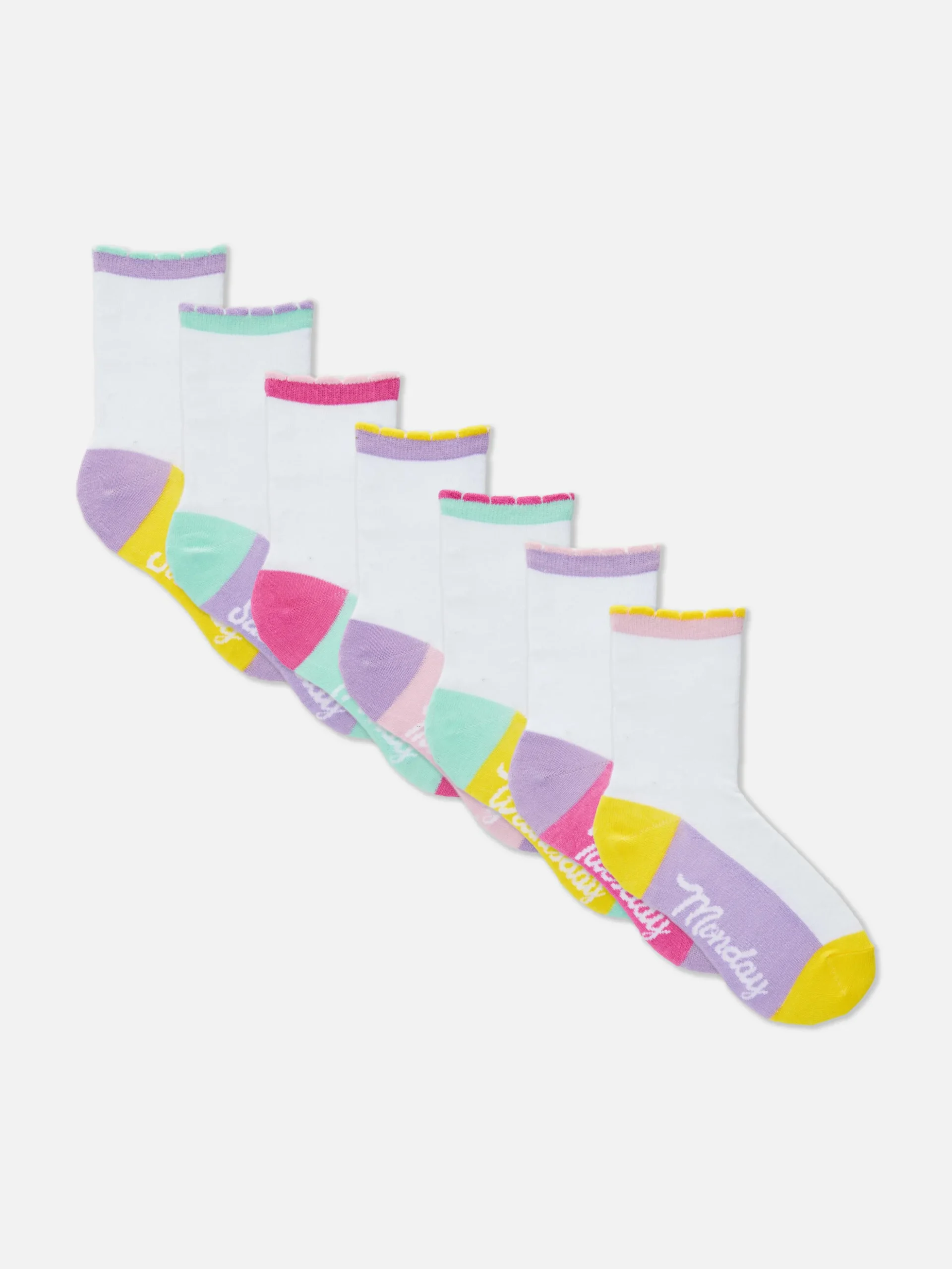 Lot De 7 Paires De Socquettes Jours De La Semaine