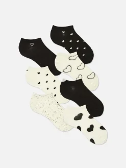 Lot De 7 Paires De Socquettes Monochromes à Cœurs