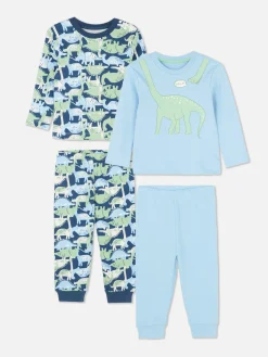 Lot De 2 Pyjamas à Manches Longues Et Motifs Variés