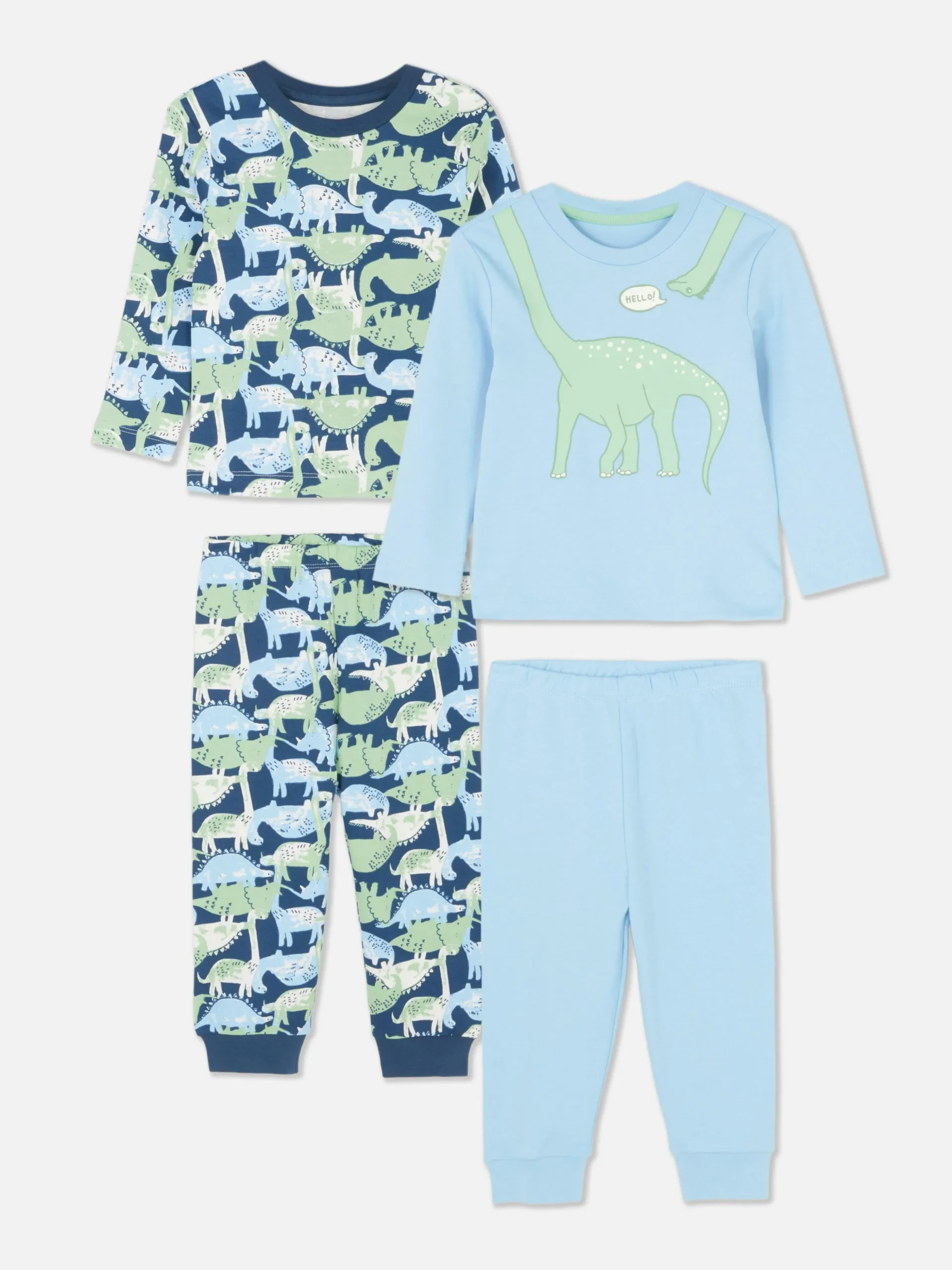 Lot De 2 Pyjamas à Manches Longues Et Motifs Variés