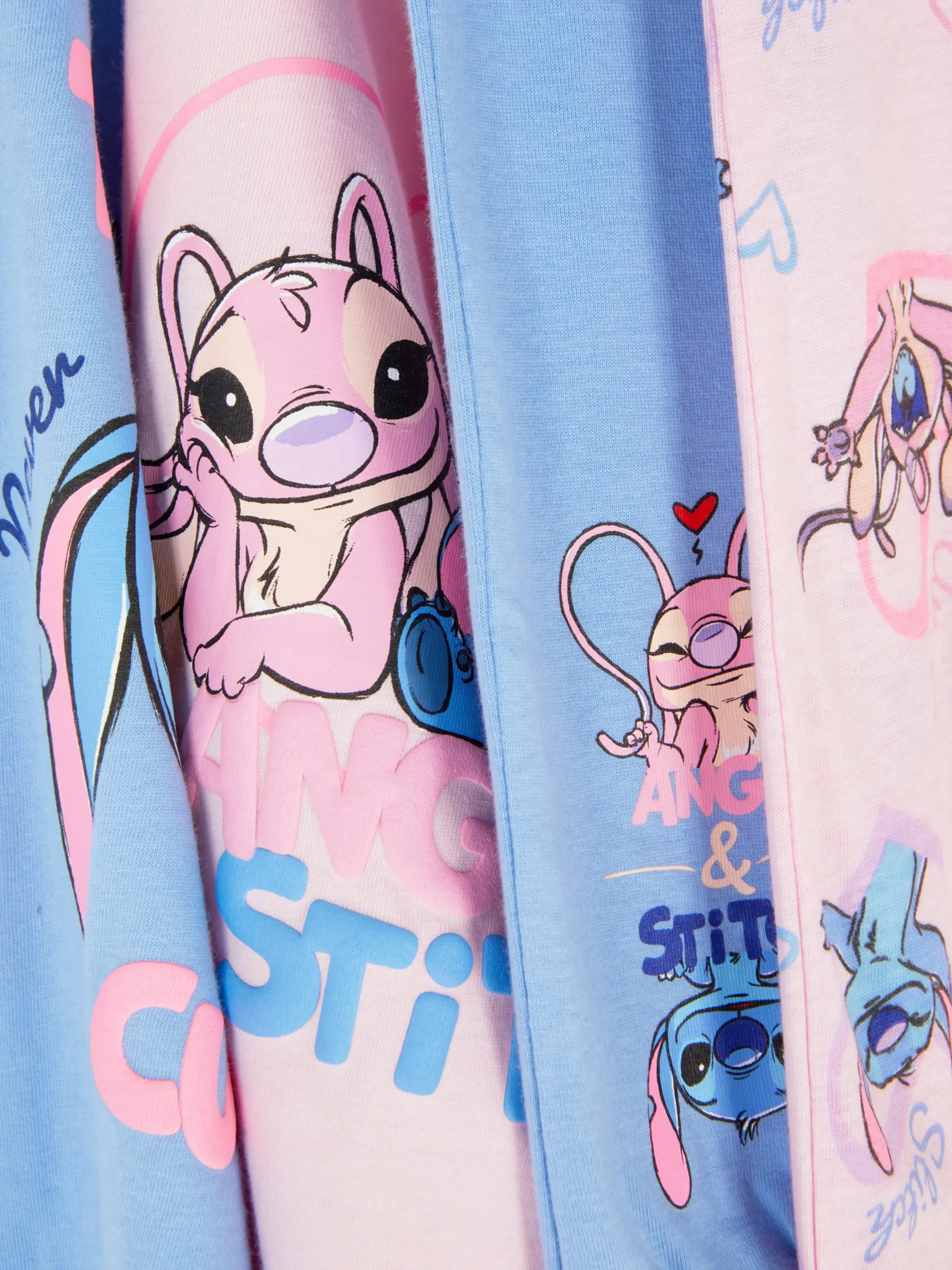 Lot De 2 Pyjamas Longs Disney Stitch & Angel
