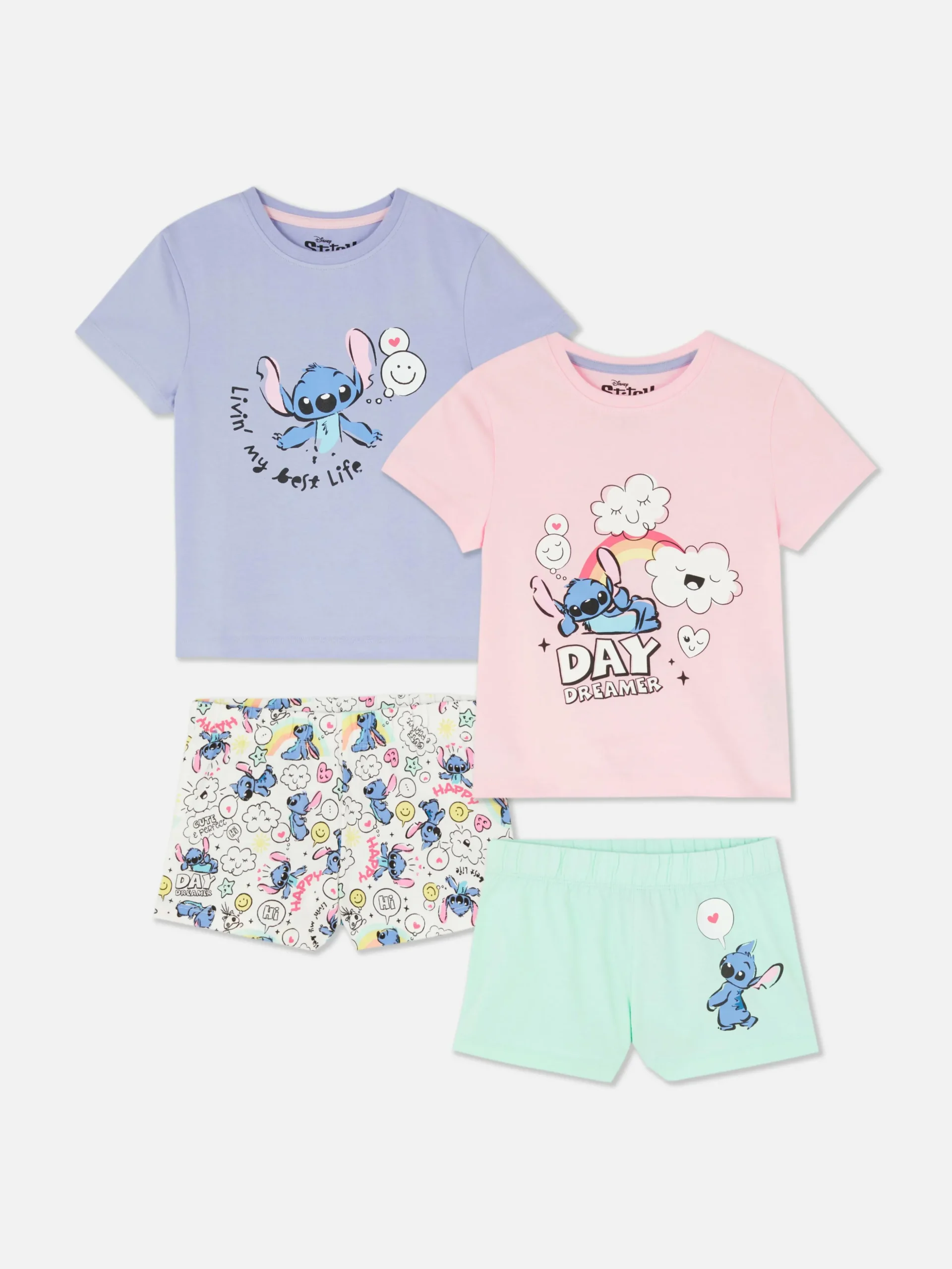 Lot De 2 Pyjamas Short Disney Lilo & Stitch