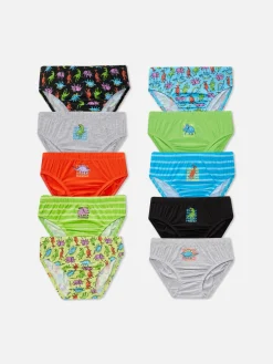 Lot De 10 Slips Jours De La Semaine à Motif Dinosaure