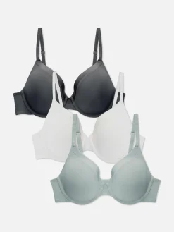 Lot De 3 Soutiens-gorge Moulés à Finitions En Satin