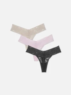 Lot De 3 Strings Bandeau En Dentelle Florale