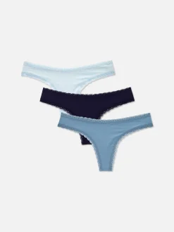 Lot De 3 Strings En Microfibre Et En Dentelle