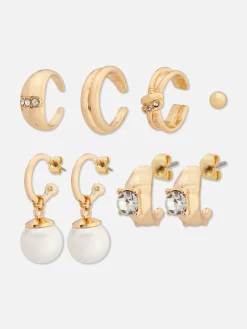 Lot De 6 clous Et Boucles D'oreilles à Clip En Strass