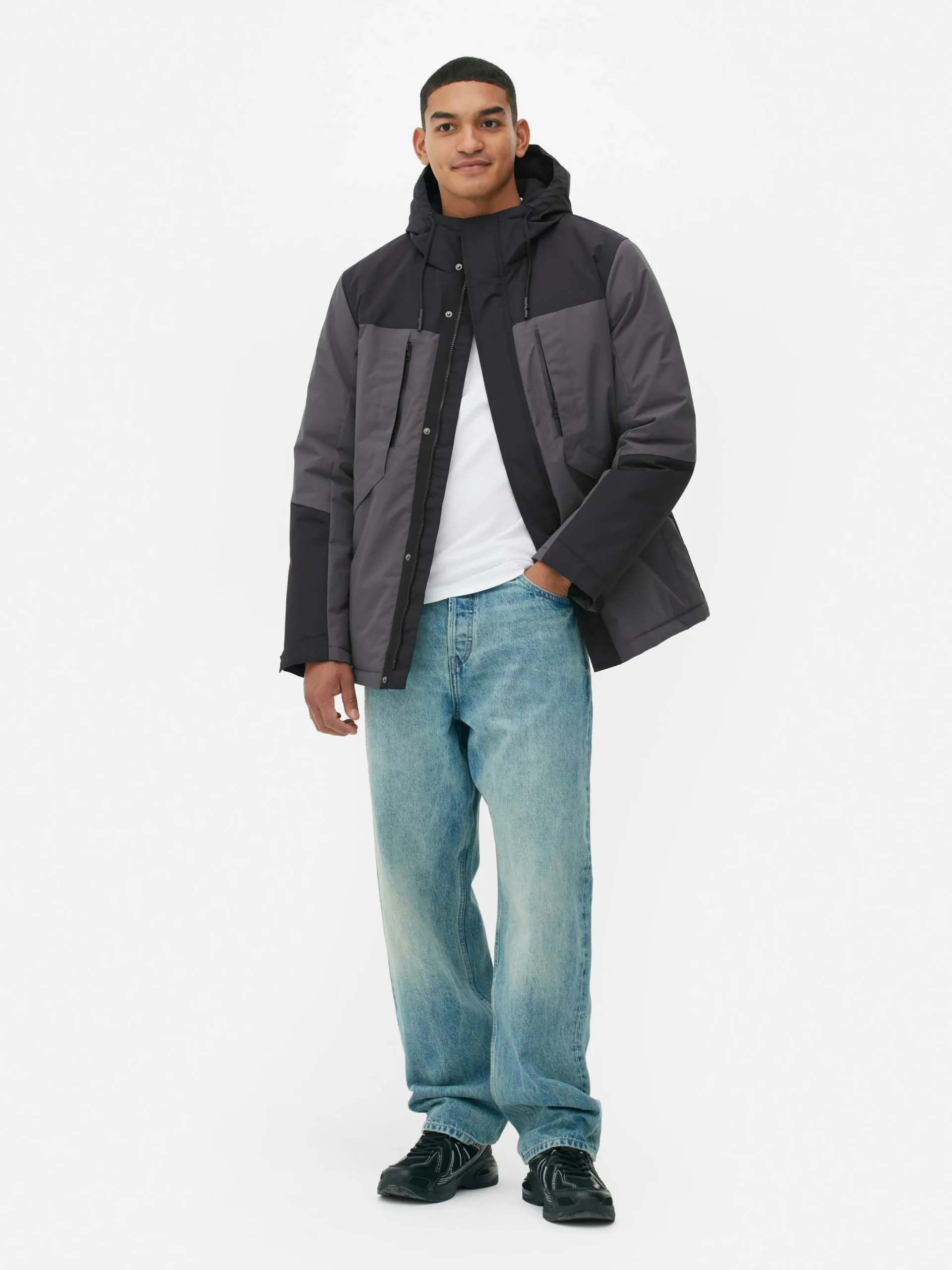Manteau Court Color Block