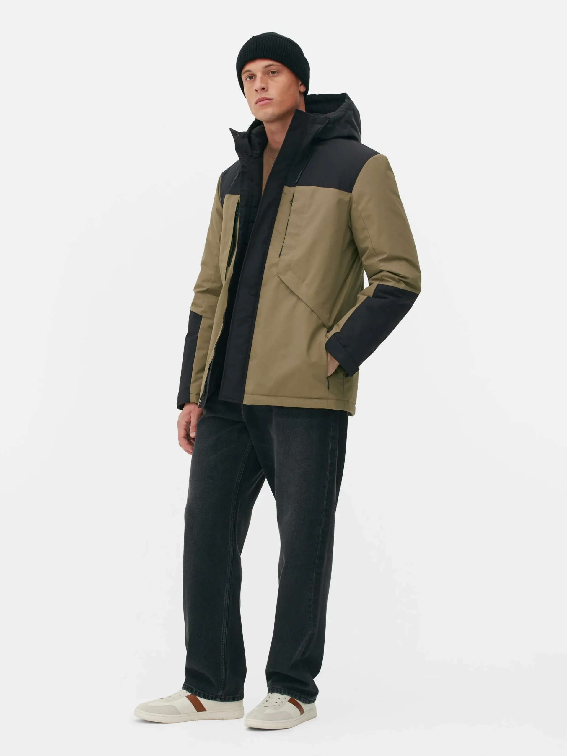 Manteau Court Color Block