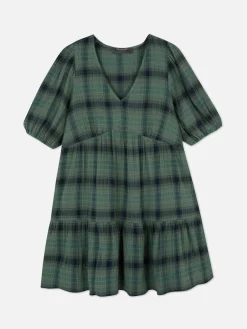 Mini Robe Cintrée à Carreaux