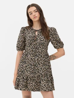 Mini Robe Froncée à Smock