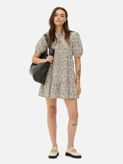 Mini Robe Froncée à Smock