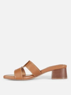 Mules à Talons Avec Bride à Maillon