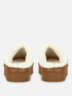 Mules Doublées En Fausse Fourrure