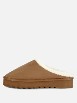 Mules Doublées En Fausse Fourrure