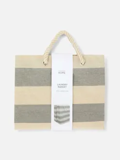 Panier à Linge En Toile Rayée