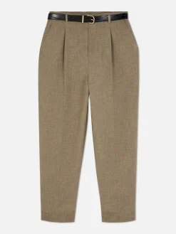 Pantalon Plissé à Ceinture