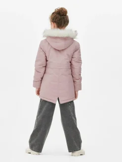 Parka à Capuche En Fausse Fourrure