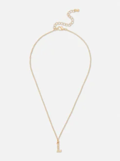 Pendentif à Initiale Et Strass