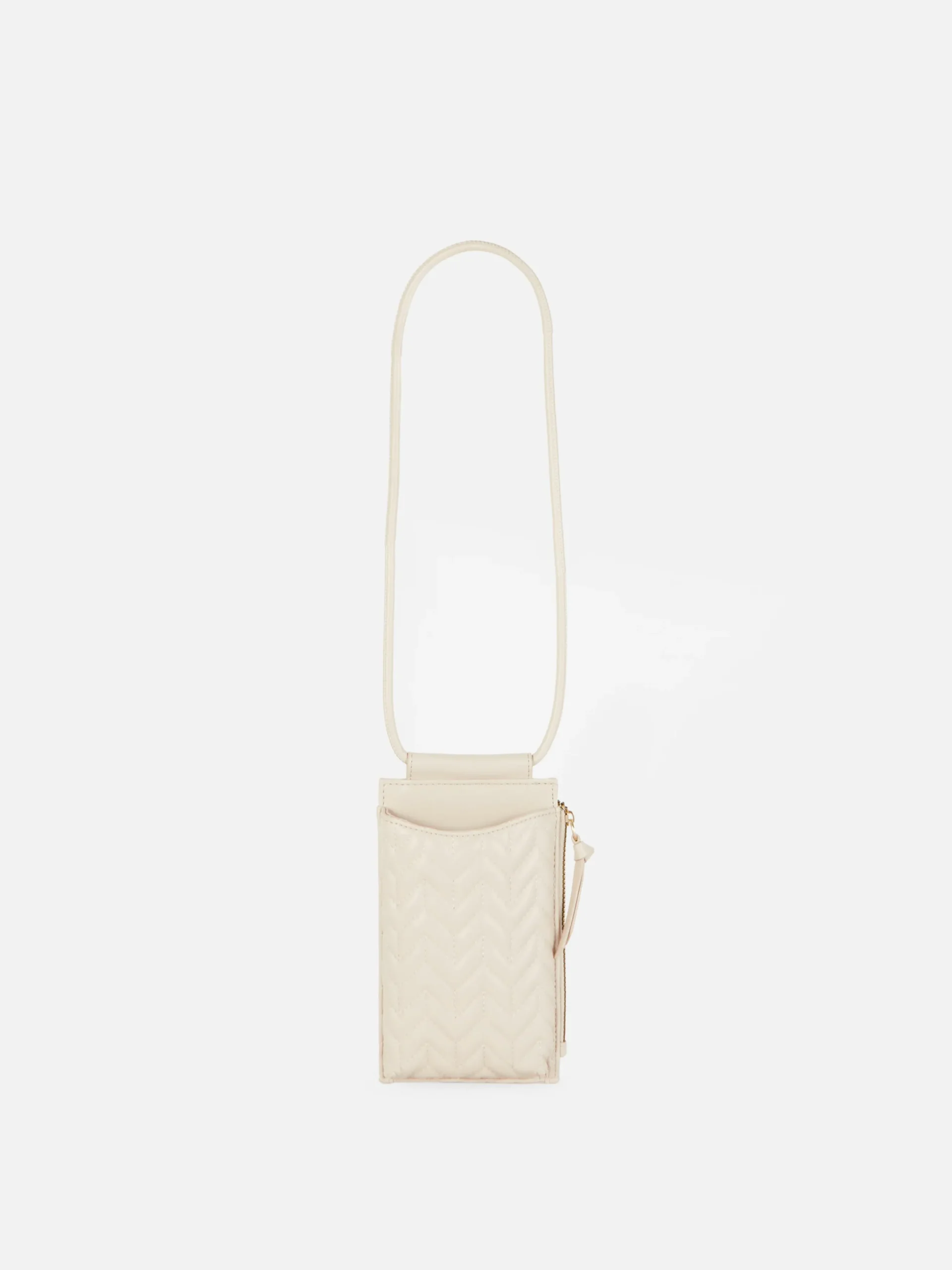 Pochette Pour Téléphone Zippée Et Matelassée à Chevrons